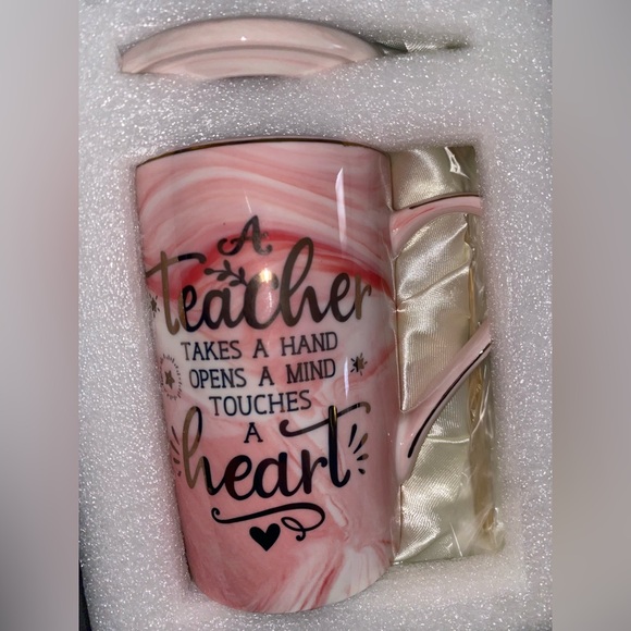 Other - Pink Teacher Mug with‎ Heart Design